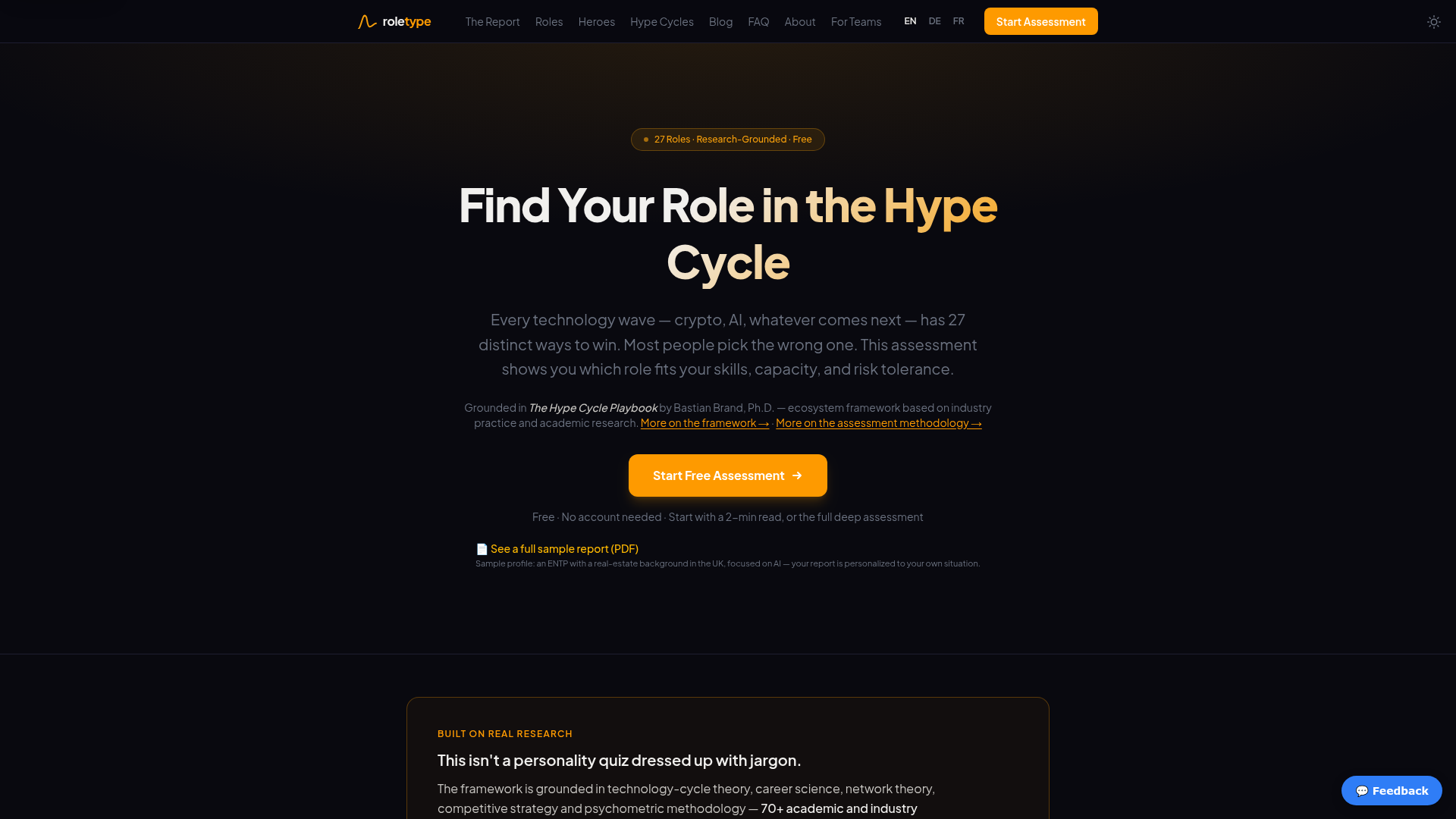 roletype landing page